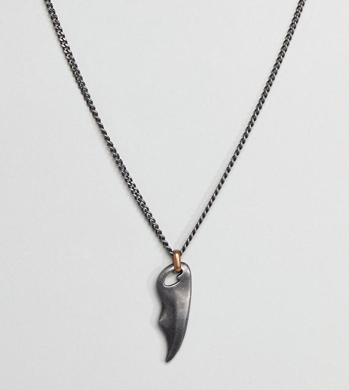 Seven London Tooth Pendant Necklace With Chain Exclusive To Asos - Silver