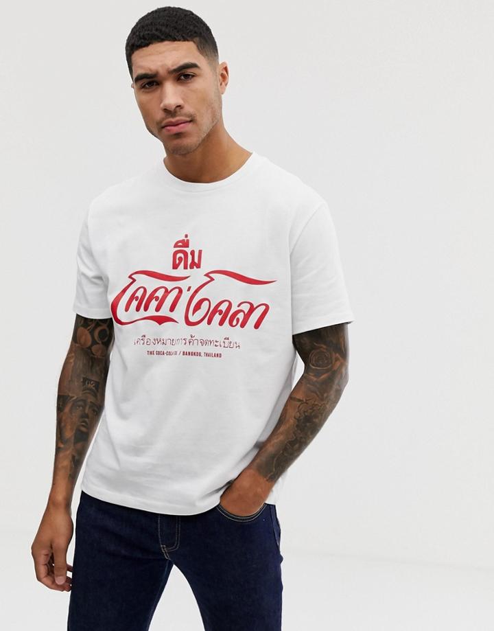 Bershka T-shirt In White With Coca-cola Print - White