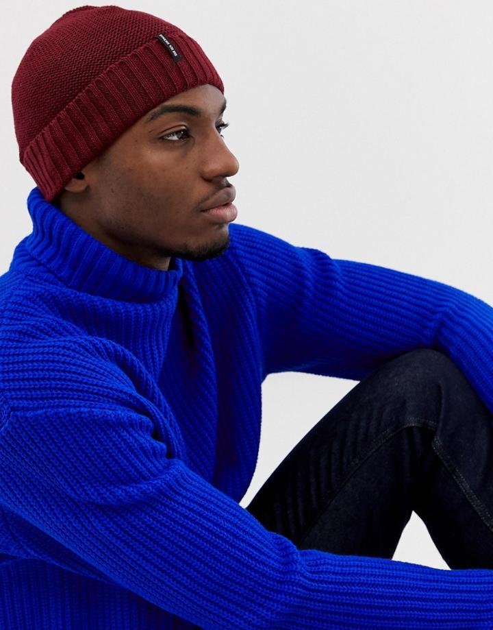 Ben Sherman Beanie In Burgundy-red