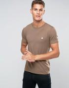 Asos Extreme Muscle T-shirt With Crew Neck In Brown With Logo - Brown