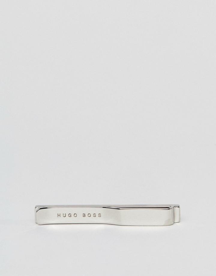 Boss Tennyson Metal Logo Tie Slide In Silver - Silver