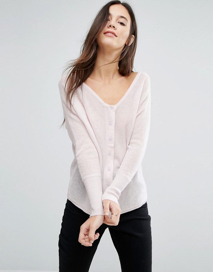 Subtle Luxury Cashmere Reverible Crew Neck Sweater & Cardigan In Princ