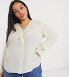 Vero Moda Curve Blouse With Lace Detail In Cream-white