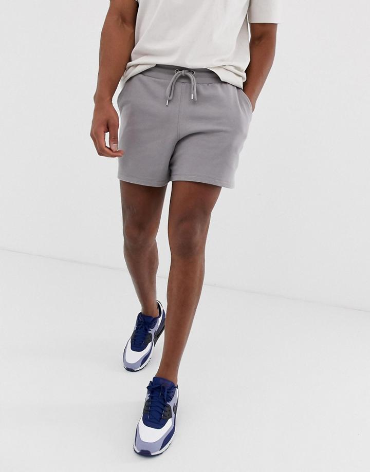 Asos Design Jersey Shorts In Shorter Length In Gray - Gray