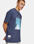 Topman Variation Print T-shirt In Washed Blue-blues