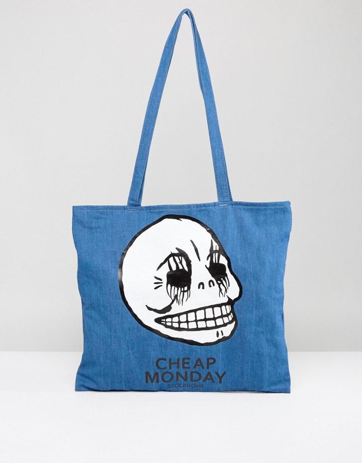 Cheap Monday Logo Tote Bag - Blue