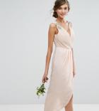 Tfnc Tall Wedding Wrap Midi Dress With Embellishment