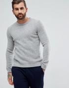 Asos Lambswool Sweater In Light Gray - Gray