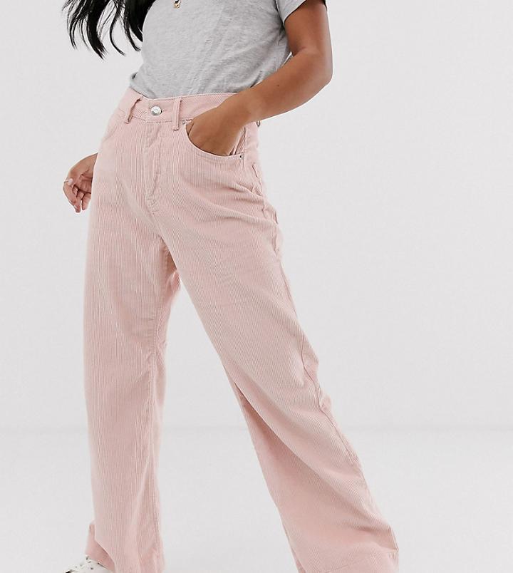 Vero Moda Petite Wide Leg Cord Pants In Pink
