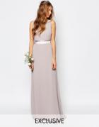 Tfnc Wedding Sateen Bow Back Maxi Dress - Lavender Fog