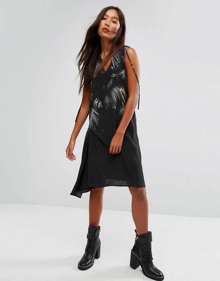 Allsaints Rye Neluwa Dress In Palm Print - Black