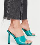 Simmi London Wide Fit Baylee Heeled Mules In Peacock-blues