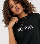 Asos Design Tall T-shirt With No Way Motif-black