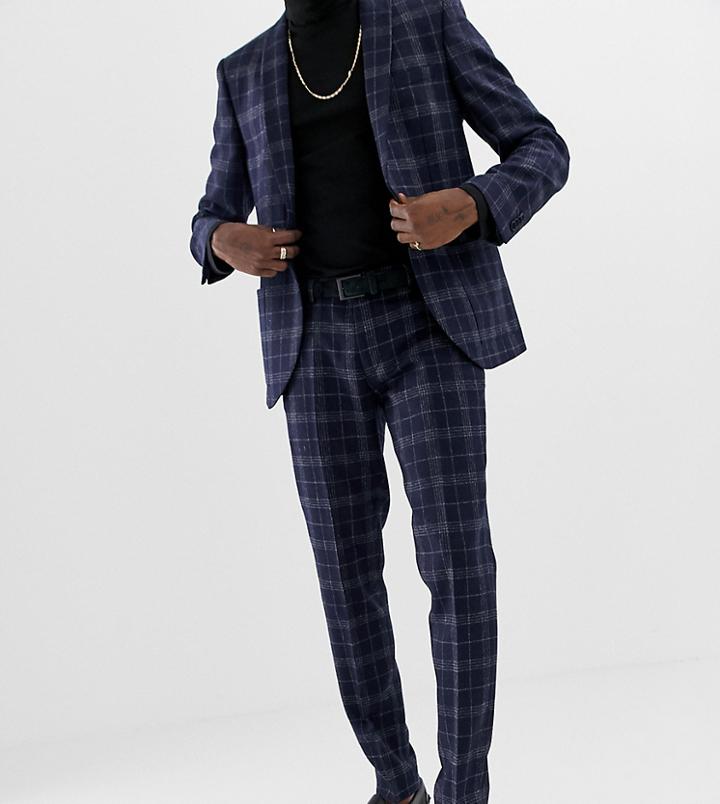 Heart & Dagger Slim Fit Wool Mix Suit Pants In Navy