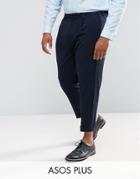Asos Plus Skinny Tapered Suit Pants In Navy - Navy