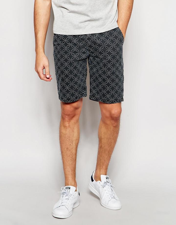 Asos Chino Shorts With Dot Print - Gray