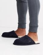 Ugg Scuff Slippers In Navy Suede