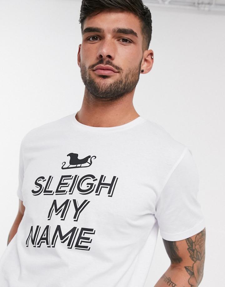 Jack & Jones Holidays Slogan T-shirt-white