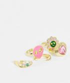 Madein 5 Pack Y2k Rings In Gold-multi