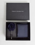 French Connection Dotted Pocket Square & Lapel Pin Set