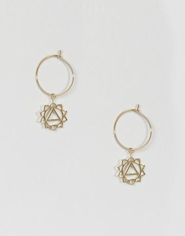 Orelia Chakra Hoop Earrings - Gold