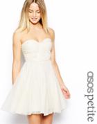 Asos Petite Bandeau Dress With Twisted Bodice - Cream $21.00