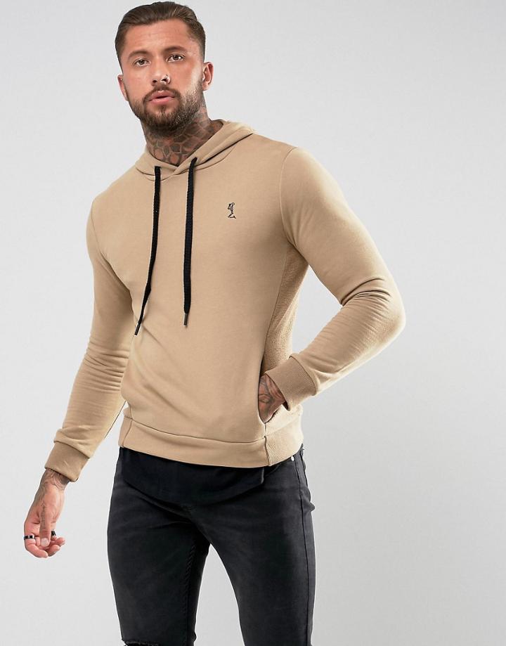Religion Hoodie With Hem Extender And Textured Pocket - Beige