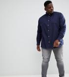 Duke King Size Slim Fit Oxford Shirt With Button Down Collar In Blue - Blue