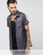 Reclaimed Vintage Party Shirt In Regular Fit - Gray