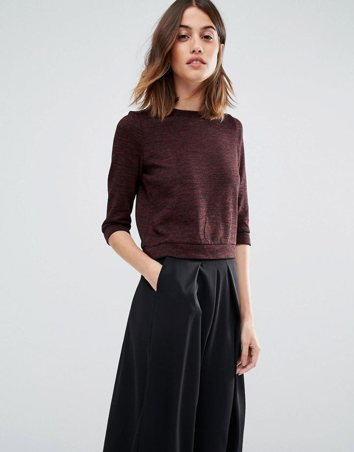 Vero Moda High Neck Pocket Front Sweater - Brown