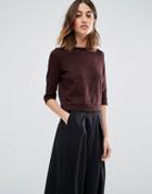 Vero Moda High Neck Pocket Front Sweater - Brown