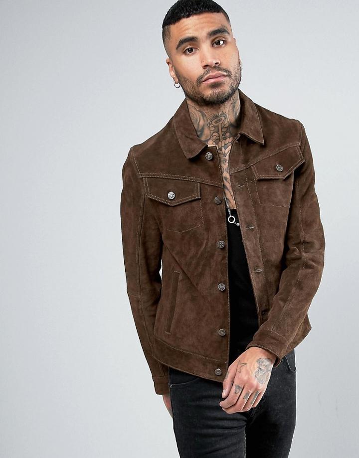 Goosecraft Suede Western Jacket - Brown