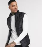 Le Breve Tall High Neck Vest In Black