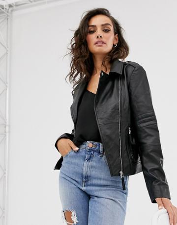 Y.a.s Leather Jacket-black
