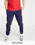 New Balance Collegiate Logo Sweatpants In Navy Exclusive To Asos-grey