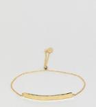 Orelia Gold Plated Hammered Bar Bracelet - Gold