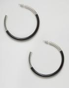 New Look Two Tone Hoop Earrings - Black