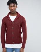 Only & Sons Shawl Neck Cardigan With Mix Yarn Detail - Red