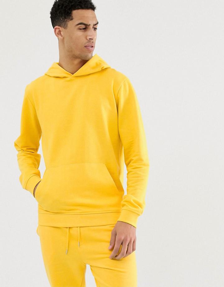 Bellfield Jersey Hoodie In Yellow - Yellow