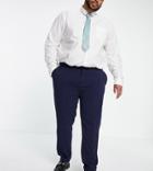 Asos Design Plus Super Skinny Suit Pants In Four Way Stretch In Navy