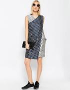 Asos White Reverse Block Jacquard Mini Dress - Multi