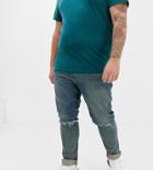 Asos Design Plus 12.5oz Super Skinny Jeans In Tinted Blue - Blue
