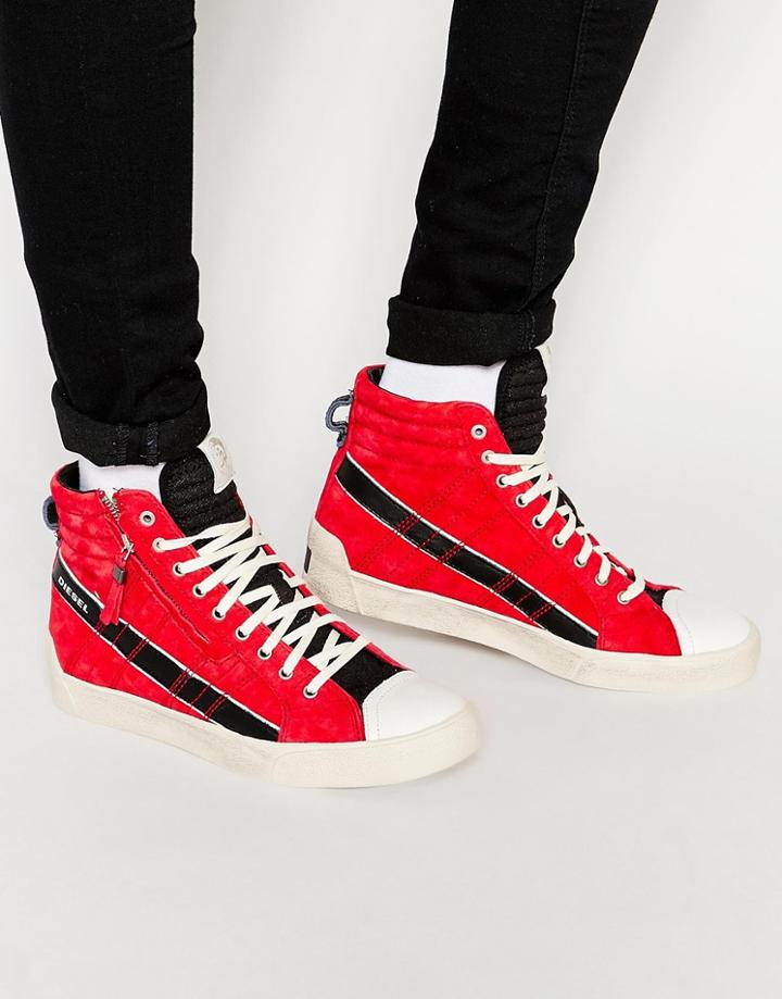 Diesel D-string Suede Sneakers - Red
