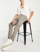 Asos Design Skinny Chinos In Dark Beige-neutral