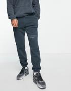 Only & Sons Branded Logo Oversized Sweatpants In Washed Black - Part Of A Set