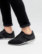 Boss Knitted Sneakers In Black - Black