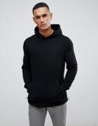 Burton Menswear Hoodie With Side Zip Detail In Black - Black