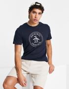 Original Penguin Printed T-shirt In Dark Blue