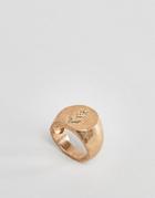 Designb London Gold Engraved Signet Ring - Gold