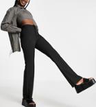 Collusion Ultimate High Waisted Flared Tailored Pants In Black